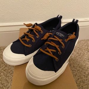 SPERRY Top Sider: Pier Wave Lace to Toe Navy - 6 W